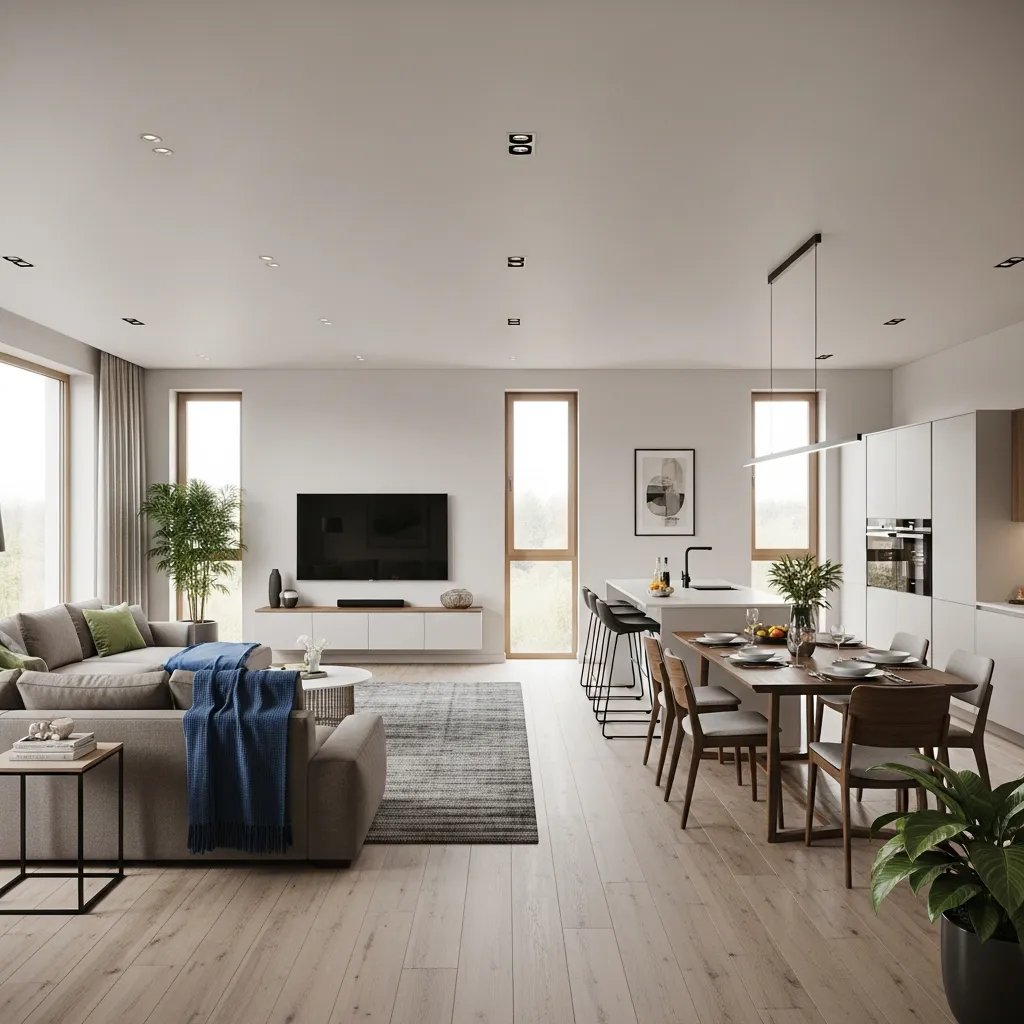 Open floor plan with optimized layout